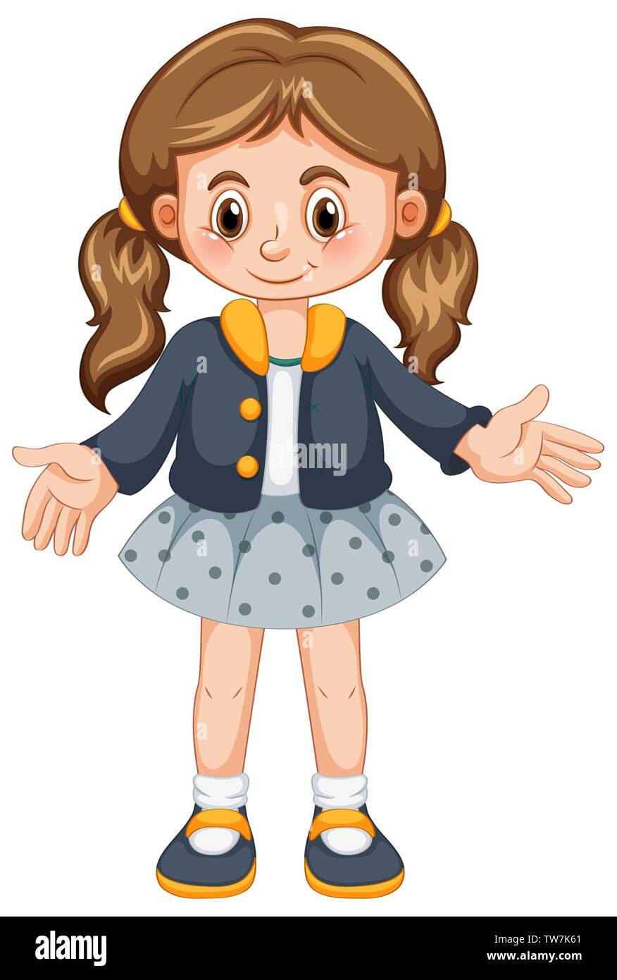A cute girl character illustration Stock Vector Image & Art - Alamy