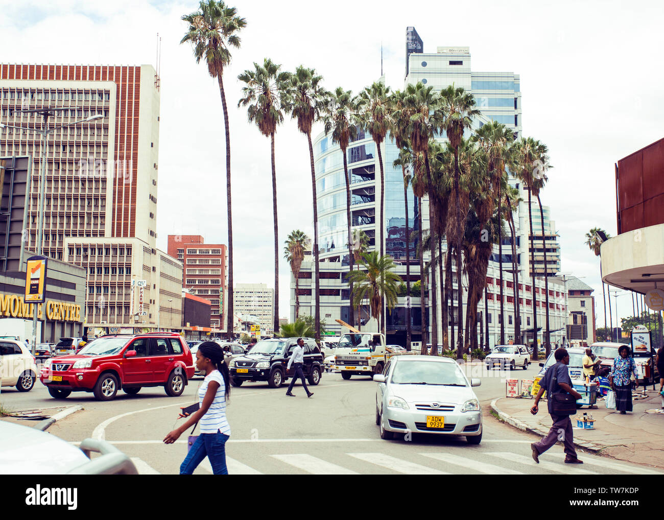 Africa, Zimbabwe, Harare, cities, transportation, markets, supermarkets