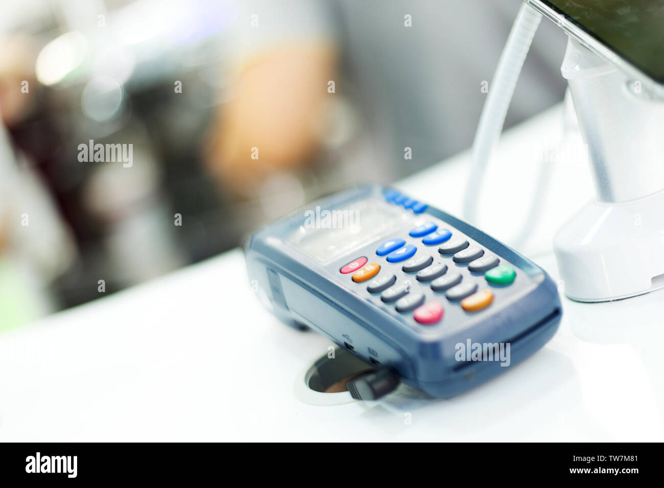 POS machine for credit card in technical exhibition Stock Photo - Alamy