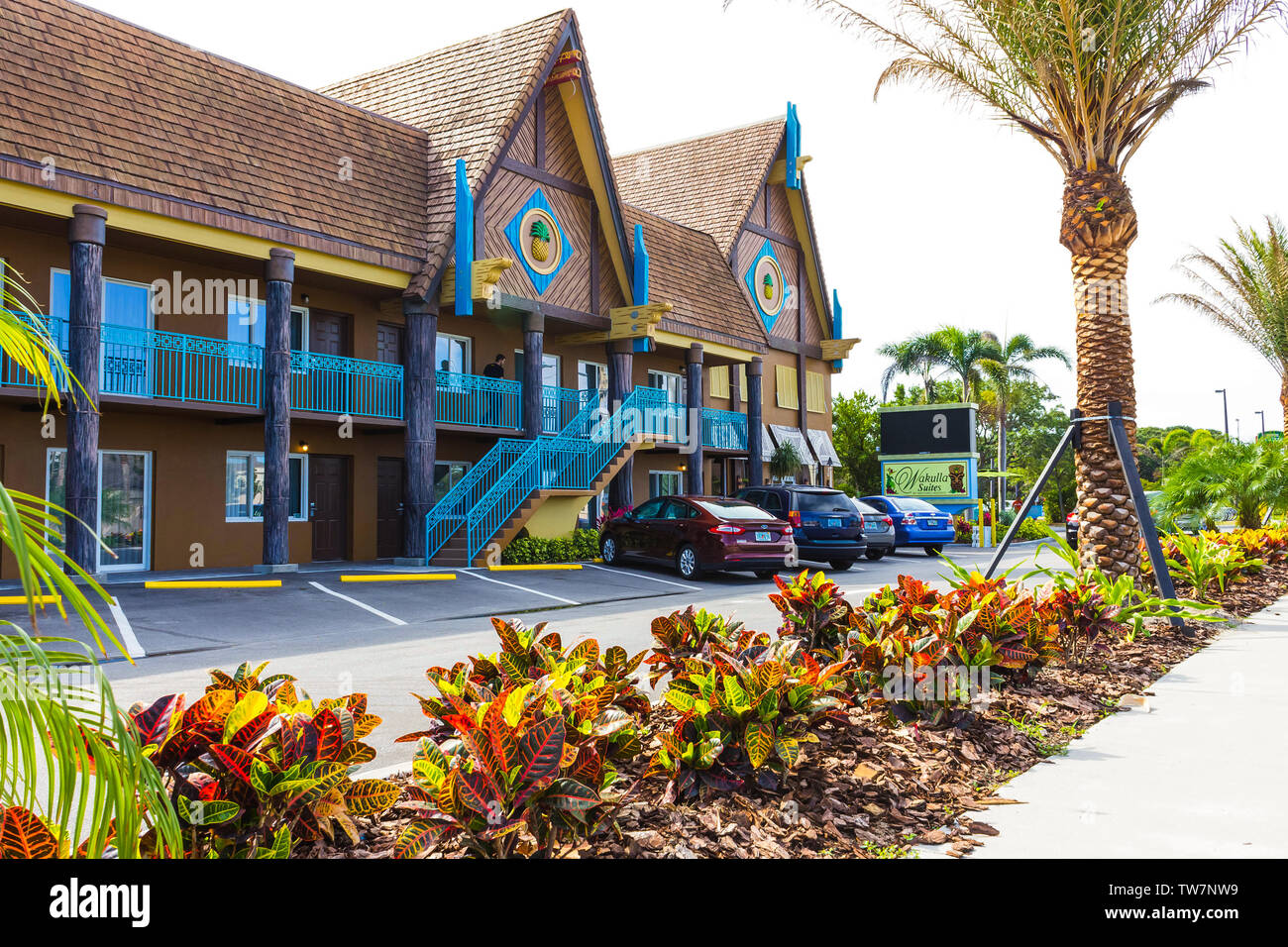 Cocoa beach, Florida, USA - April 29, 2018: The Vakulla suites beach hotel Stock Photo