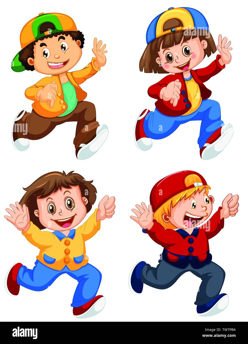 Set of people character illustration Stock Vector