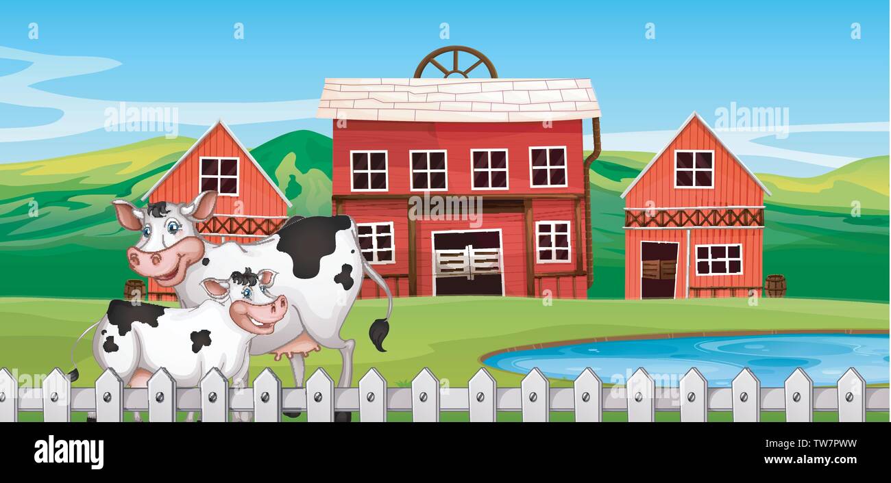 A cow on farmland illustration Stock Vector Image & Art - Alamy