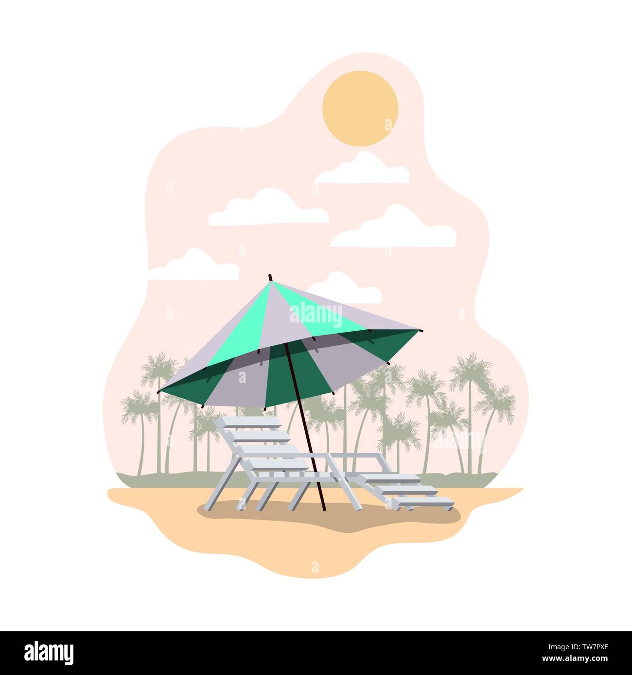 beach umbrella for summer striped icon Stock Vector Image & Art - Alamy