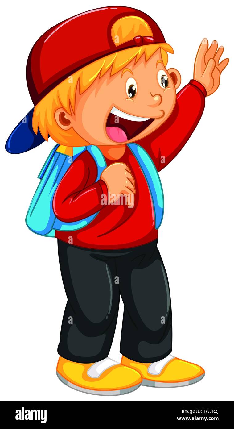 A happy boy character illustration Stock Vector Image & Art - Alamy