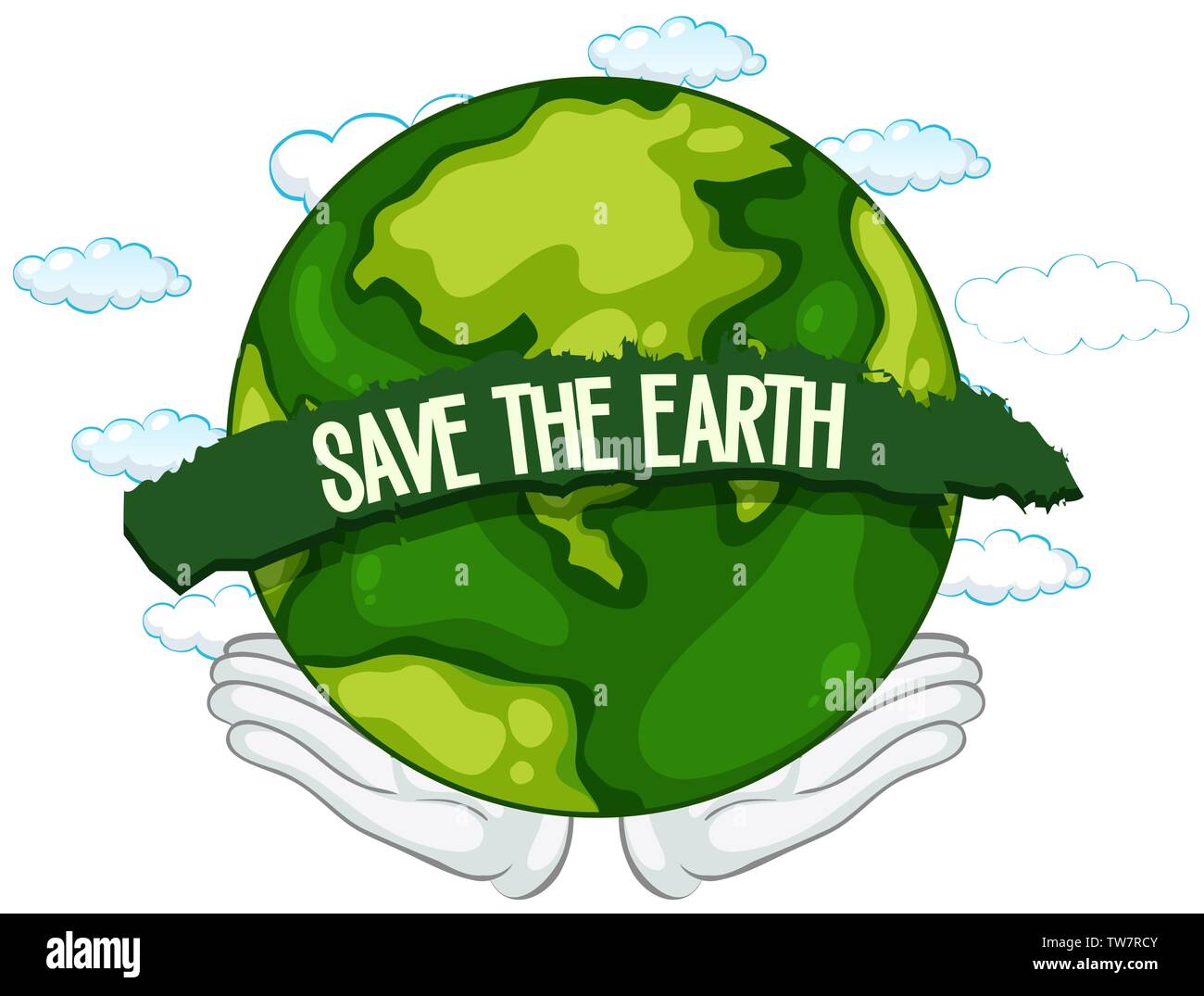 Save the earth icon illustration Stock Vector