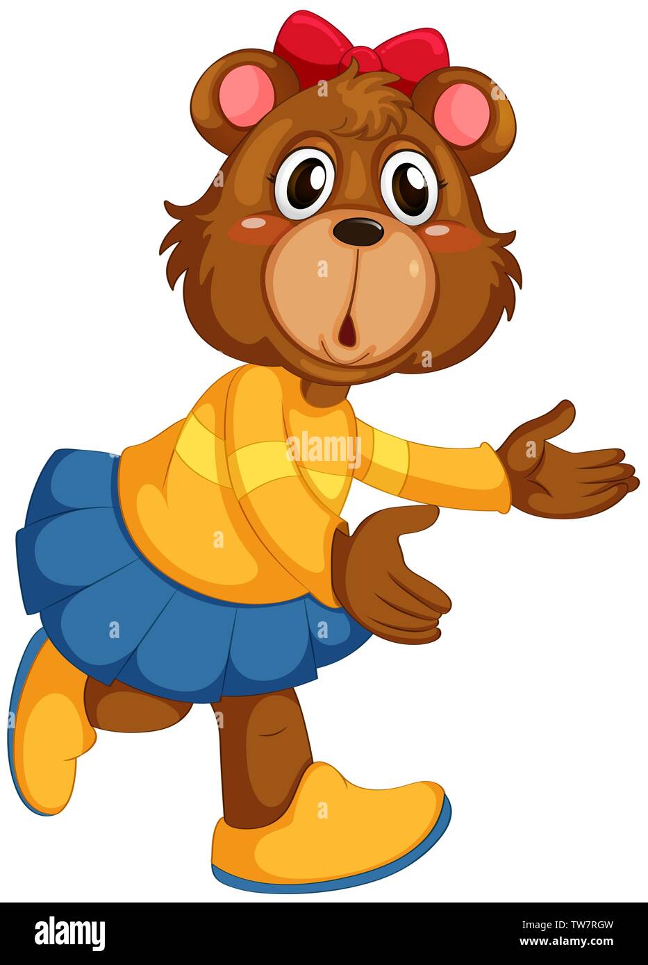 Cute female bear character illustration Stock Vector