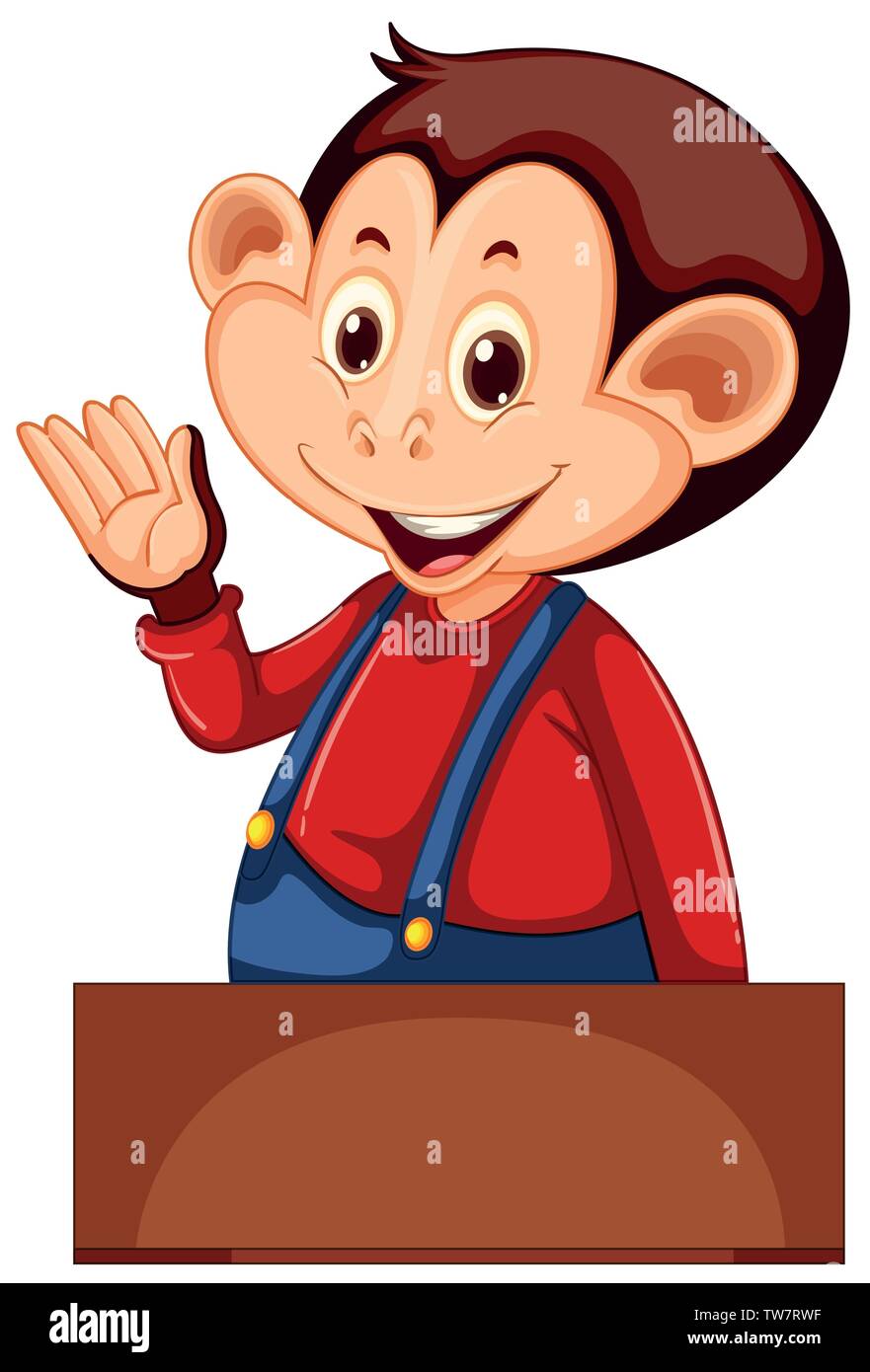 A cute monkey character illustration Stock Vector