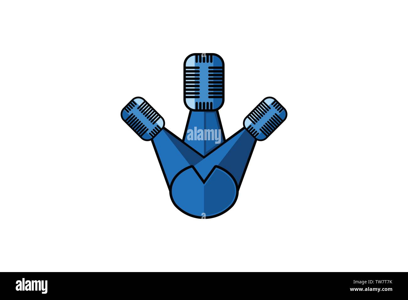 microphone logo Designs Inspiration Isolated on White Background Stock