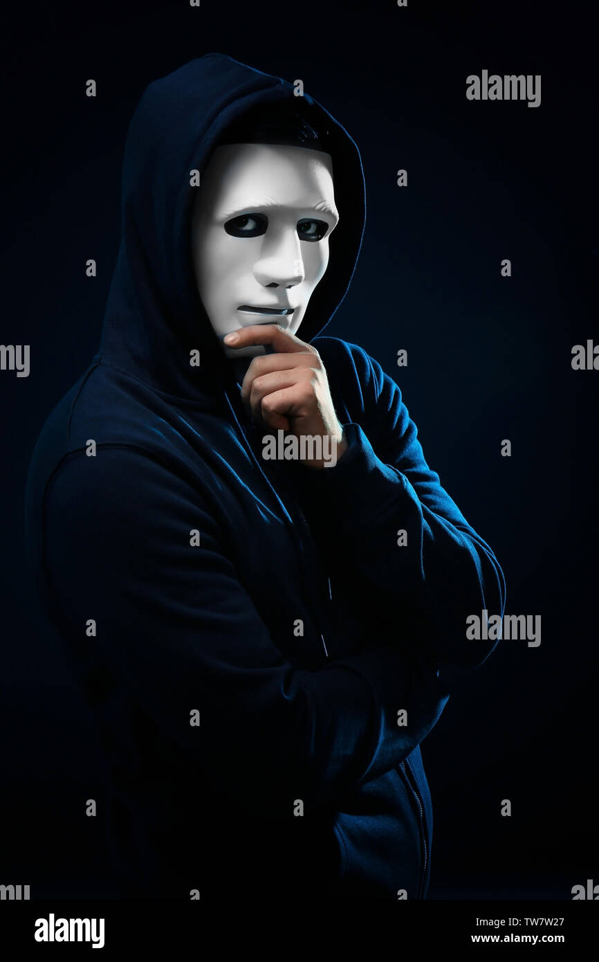 Hacker Man Computer In Dark Stock Photos & Hacker Man Computer In Dark