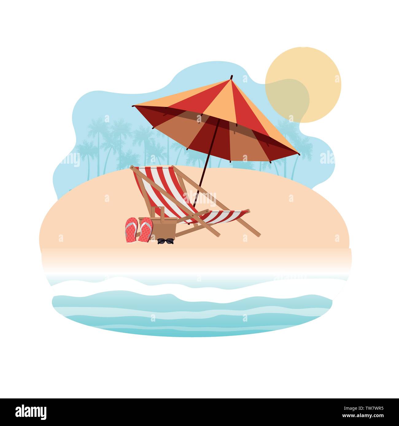 beach umbrella for summer striped icon Stock Vector Image & Art - Alamy