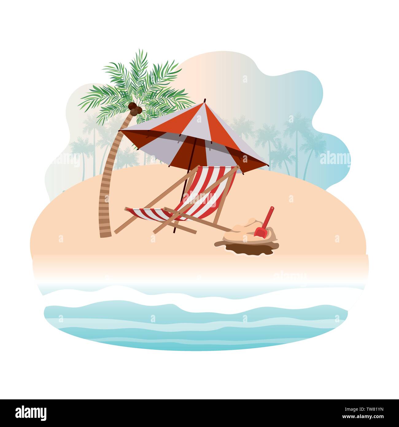 beach umbrella for summer striped icon Stock Vector Image & Art - Alamy