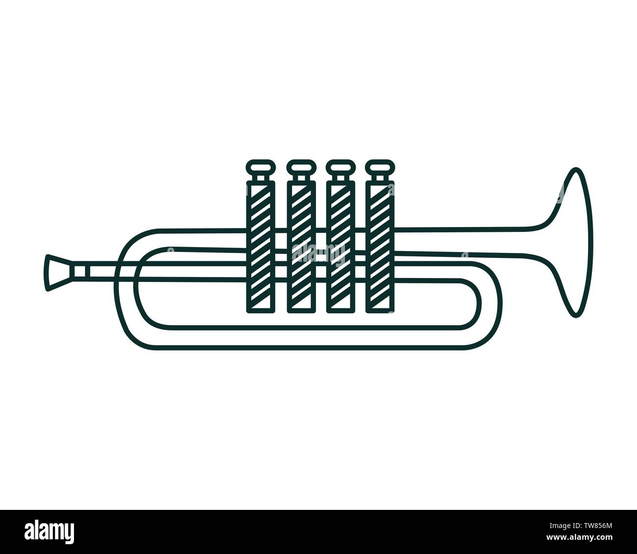 trumpet musical instrument isolated icon Stock Vector Image & Art - Alamy
