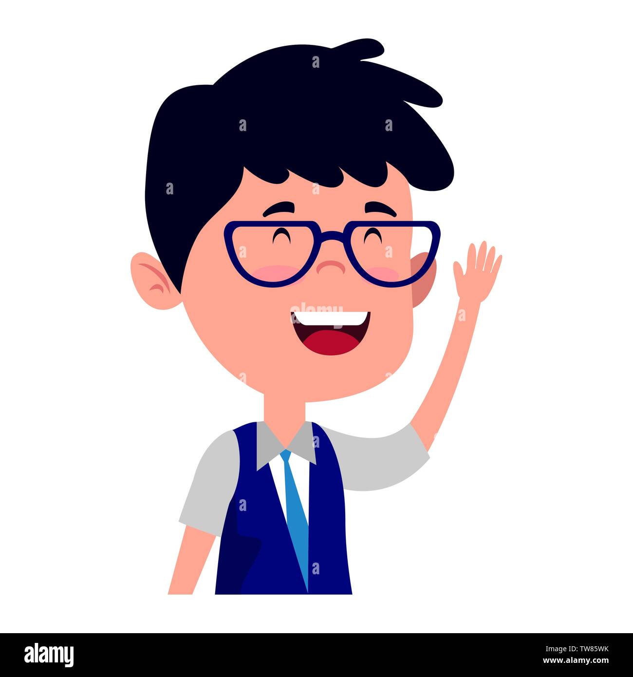 happy student boy with glasses Stock Vector Image & Art - Alamy