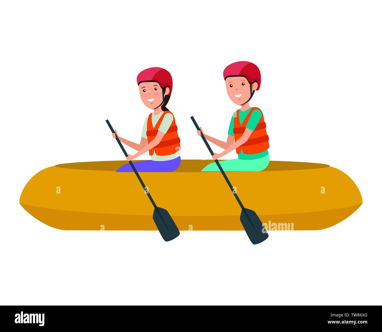 Young boy in kayak Stock Vector Images Alamy