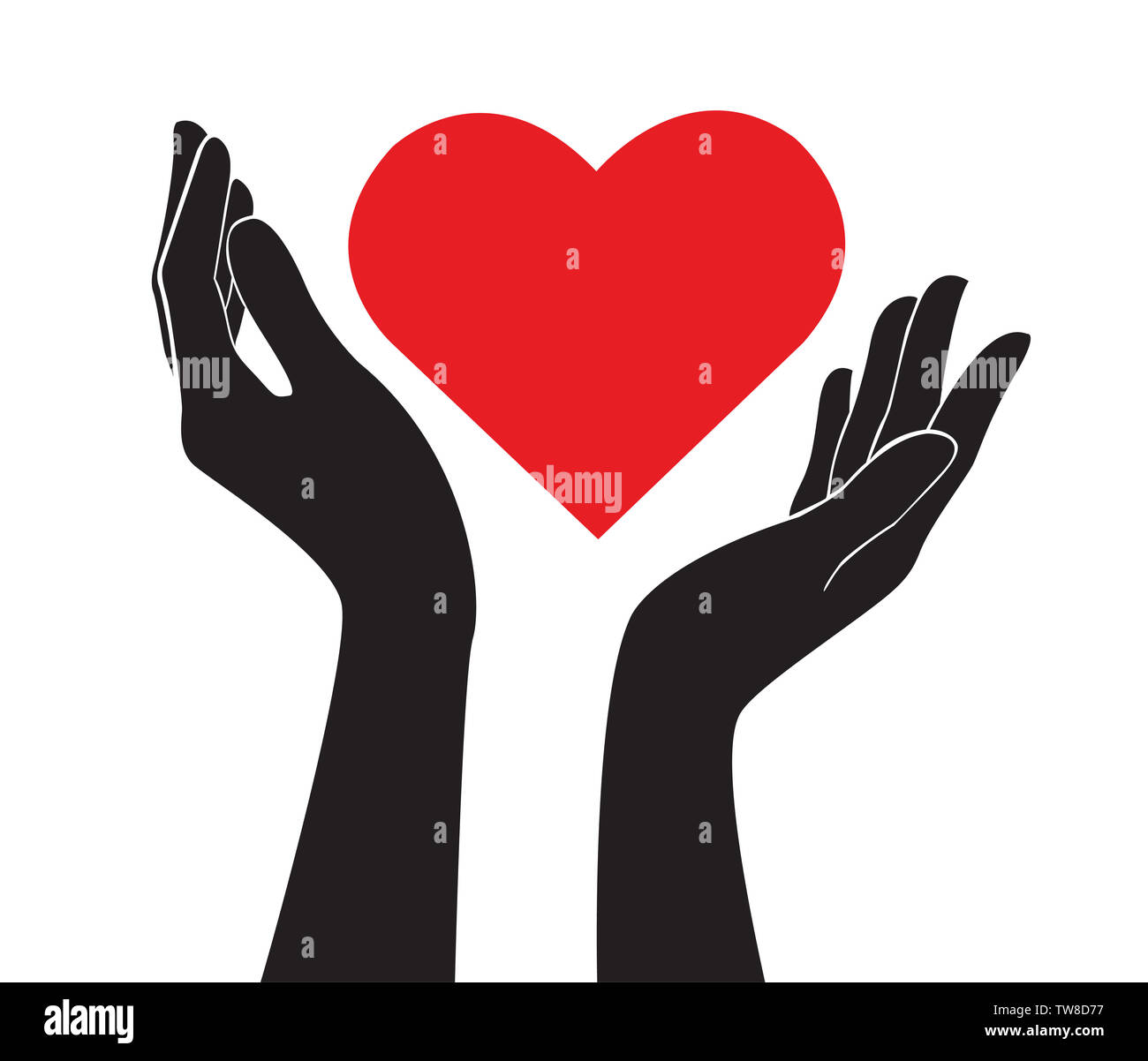 hands holding heart Stock Photo