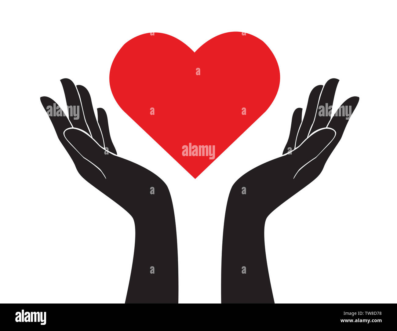 hands holding heart Stock Photo