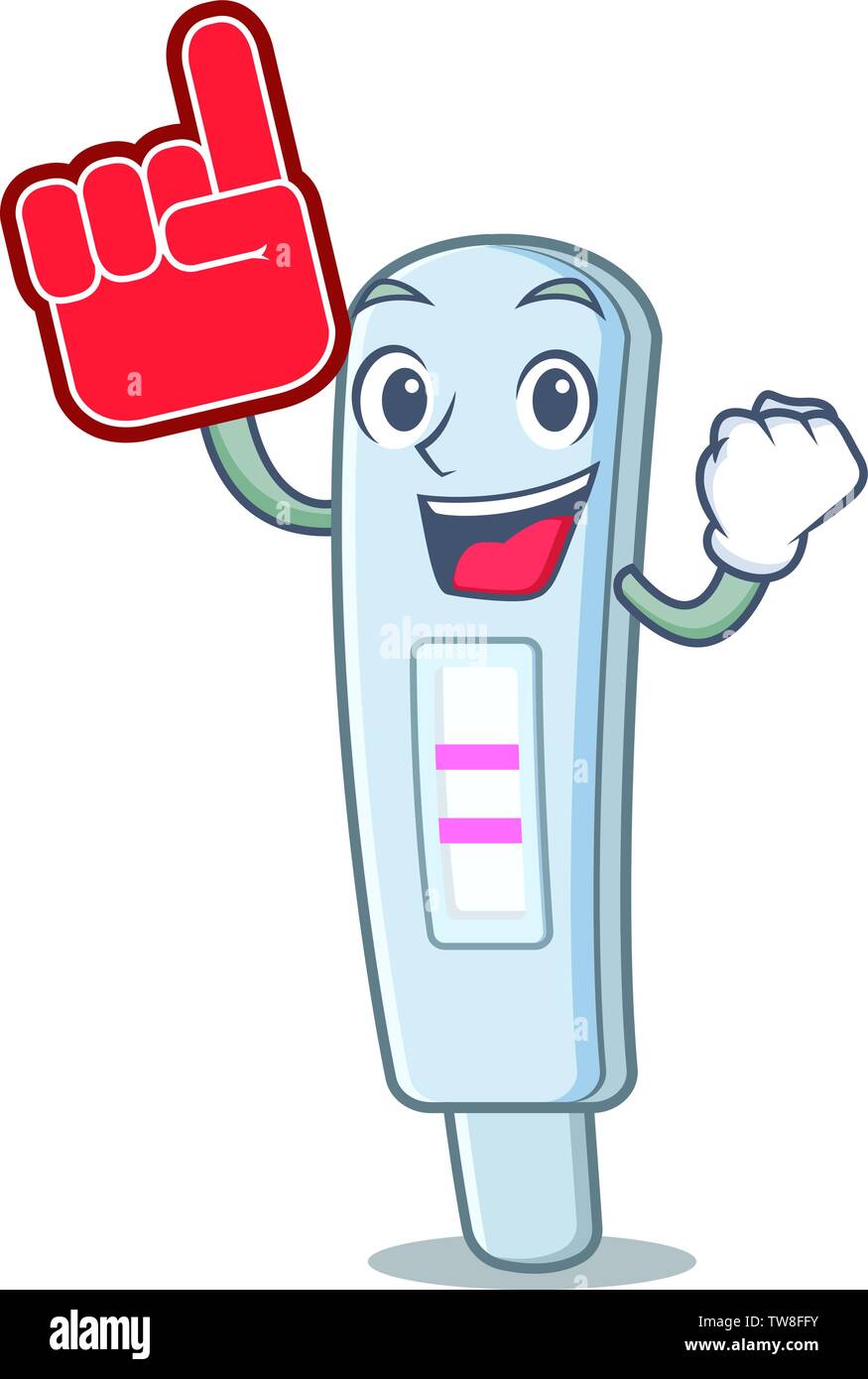 Foam finger test pack above the character bathtub Stock Vector Image ...