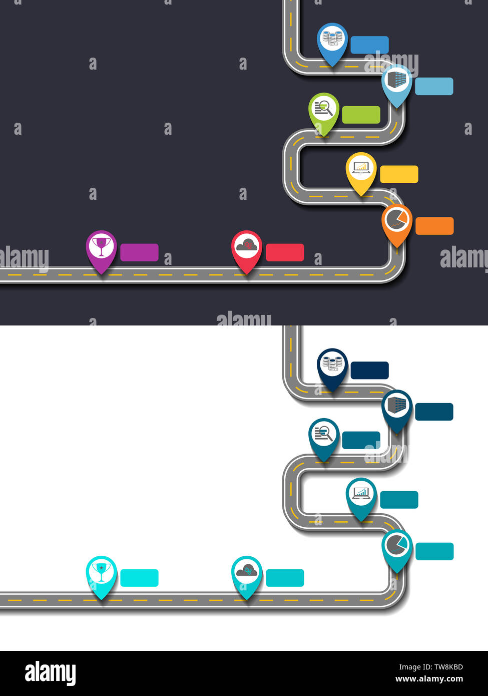 Timeline in business style with vector design template for roadmap ...
