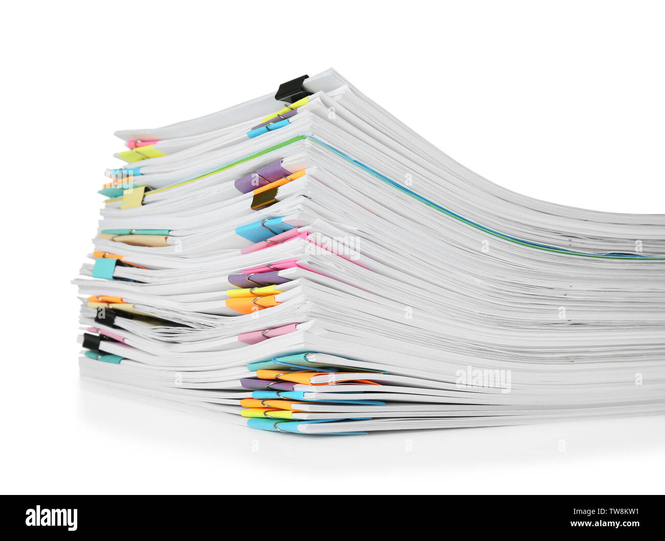 Stack of documents on white background Stock Photo - Alamy