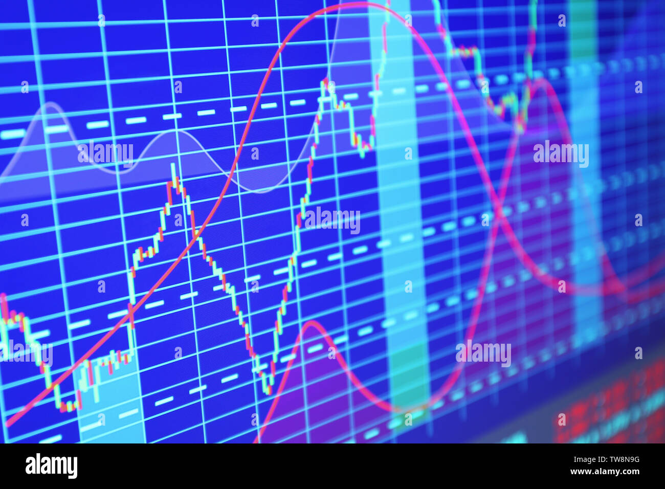 Monitor with stock data, closeup Stock Photo Alamy