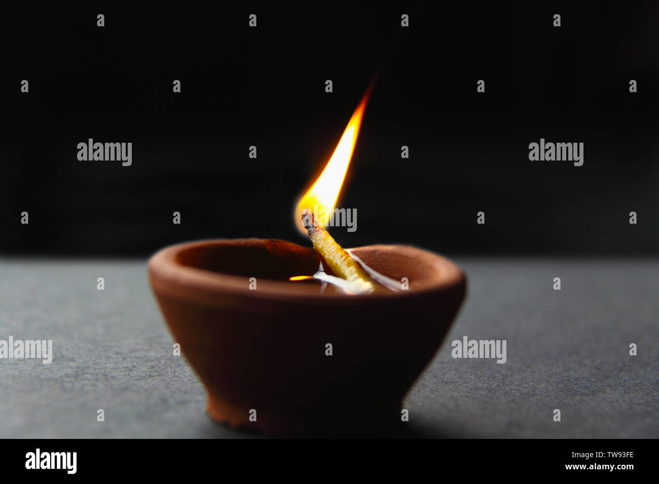 Close up of a burning oil lamp Stock Photo Alamy
