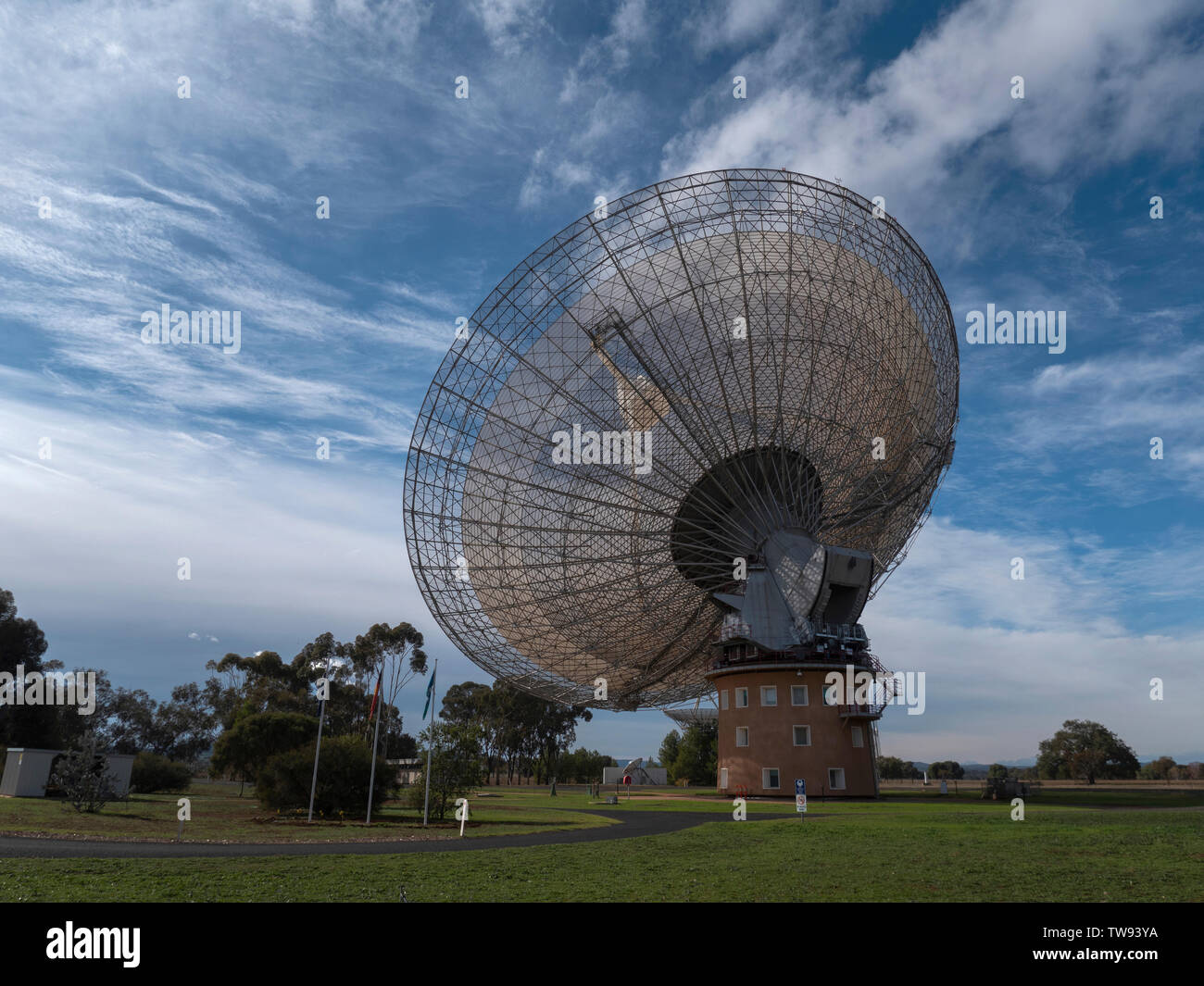 CSIRO Radio Telescope at Parkes, New South Wales, Australia popular tourist travel destination. Stock Photo