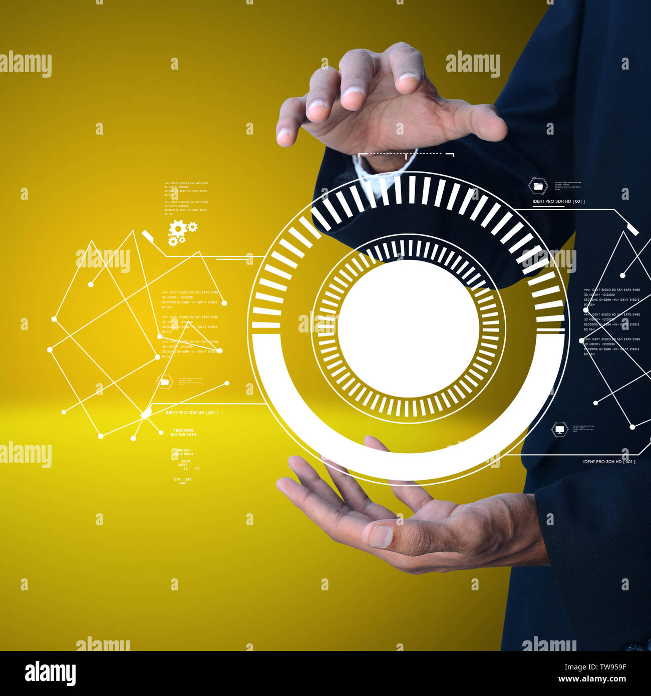 Smart hand showing futuristic technology Stock Photo Alamy