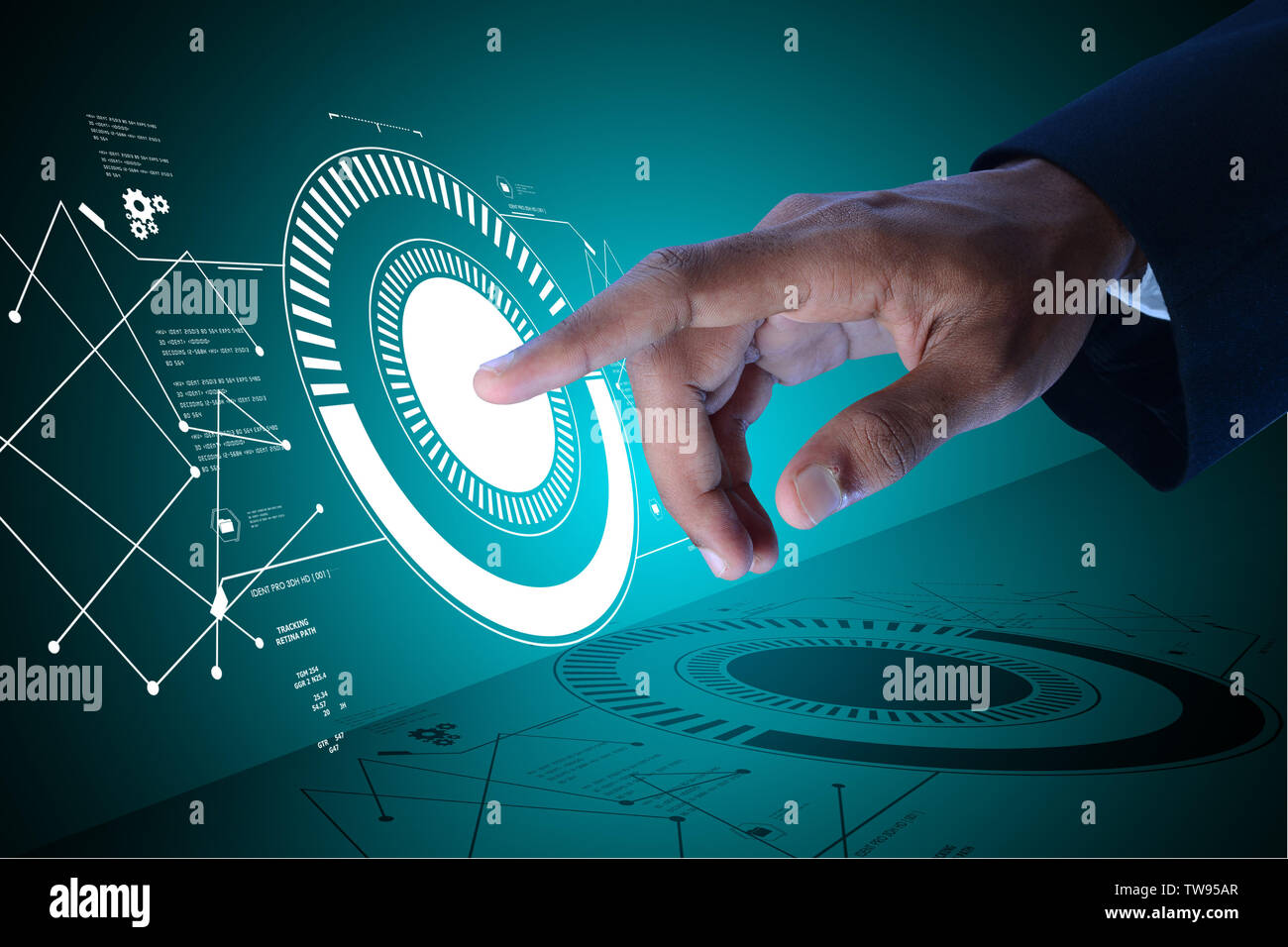 Smart hand showing futuristic technology Stock Photo Alamy