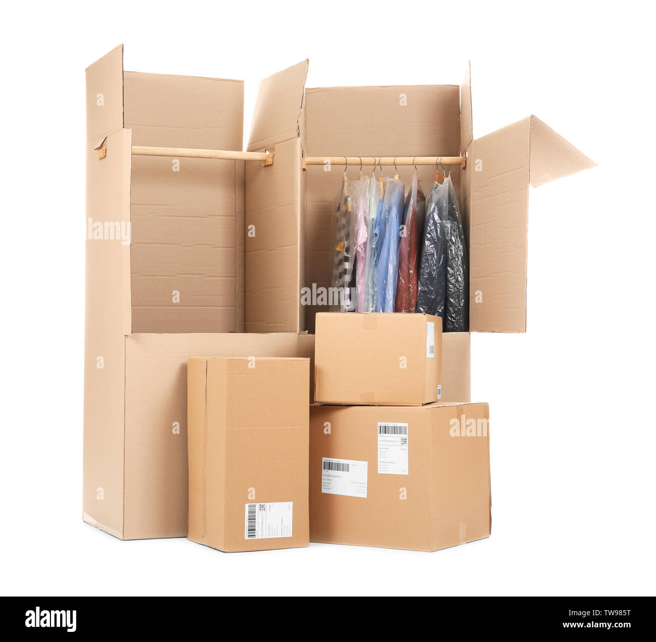 Wardrobe Boxes On White Background Stock Photo 256515556 Alamy