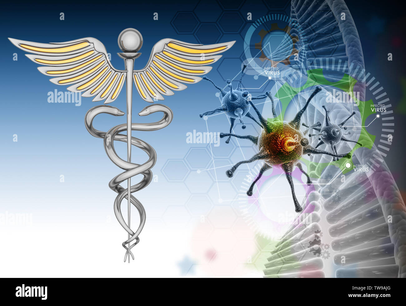 caduceus medical symbol Stock Photo - Alamy