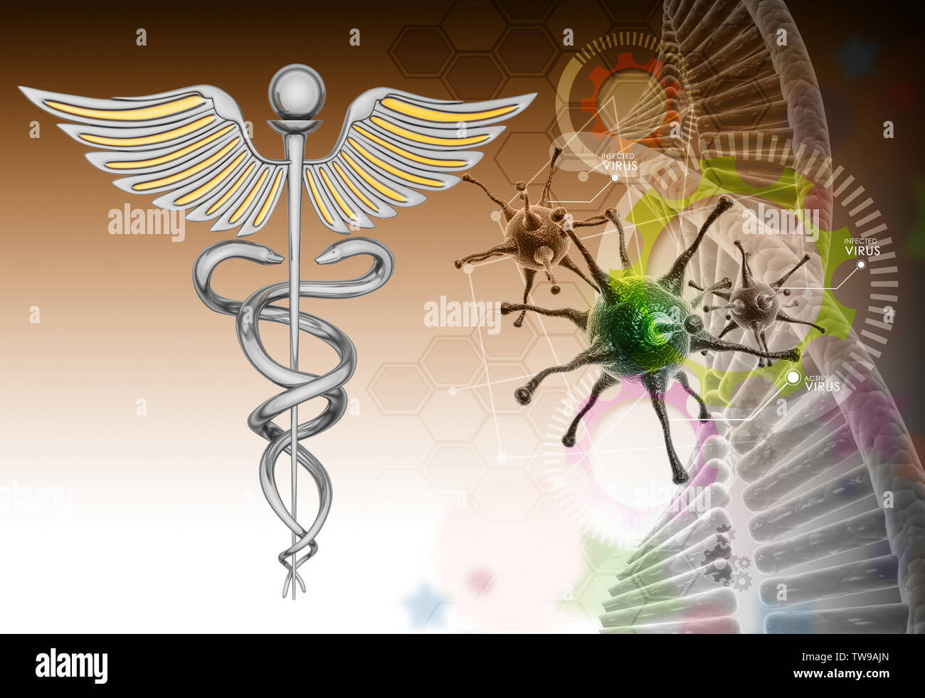 caduceus medical symbol Stock Photo - Alamy