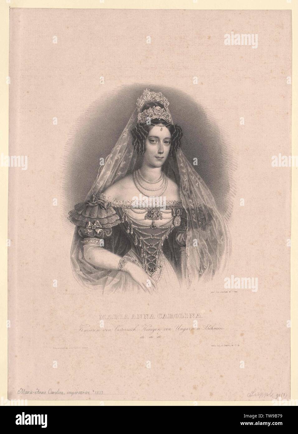 Maria Anna, princess of Savoyen-Sardinien, Additional-Rights-Clearance-Info-Not-Available Stock Photo