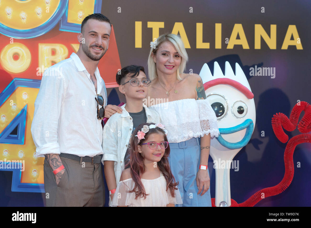 Italian tv celebrities attend the red carpet of Toy Story 4 at Studios