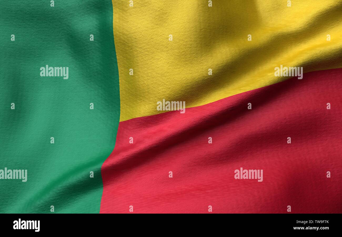 3D Illustration of Benin Flag Stock Photo