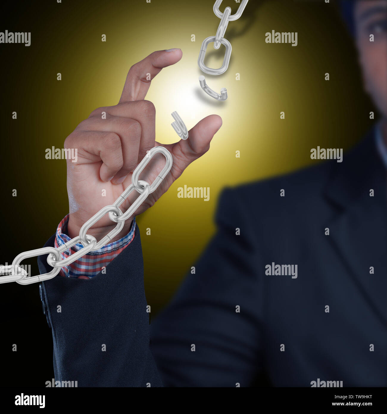 Broken chain hands freedom hires stock photography and images Alamy