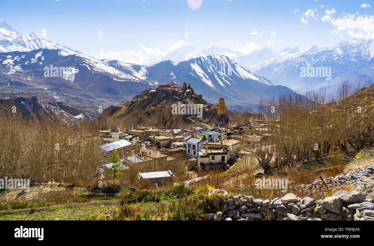 A highaltitude village in the Mustang Valley near Muktinah, Nepal
