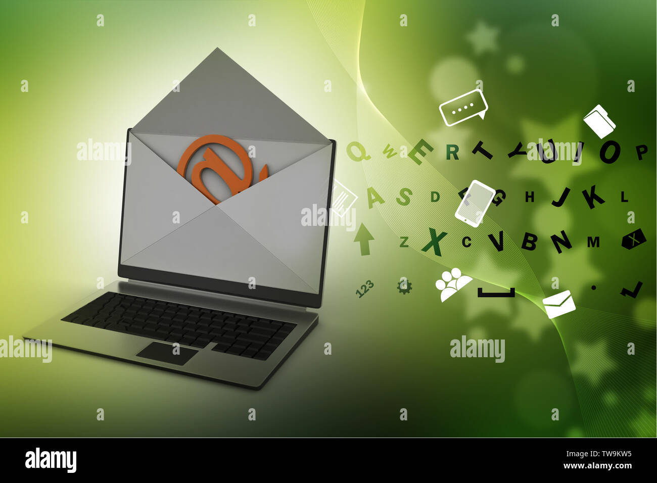 Email and laptop Stock Photo - Alamy