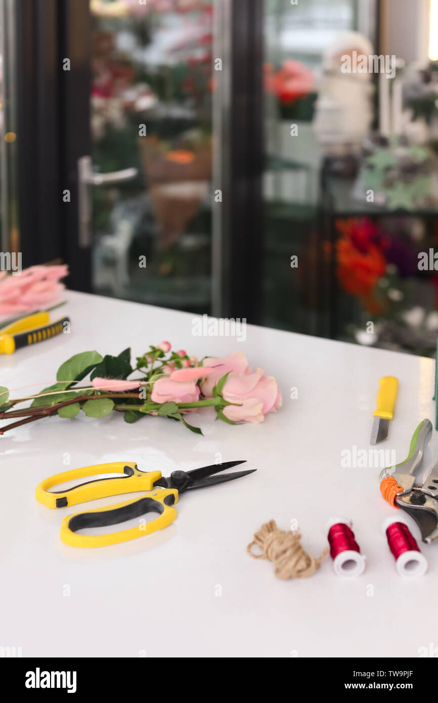 Florist work table tools on hi-res stock photography and images - Alamy