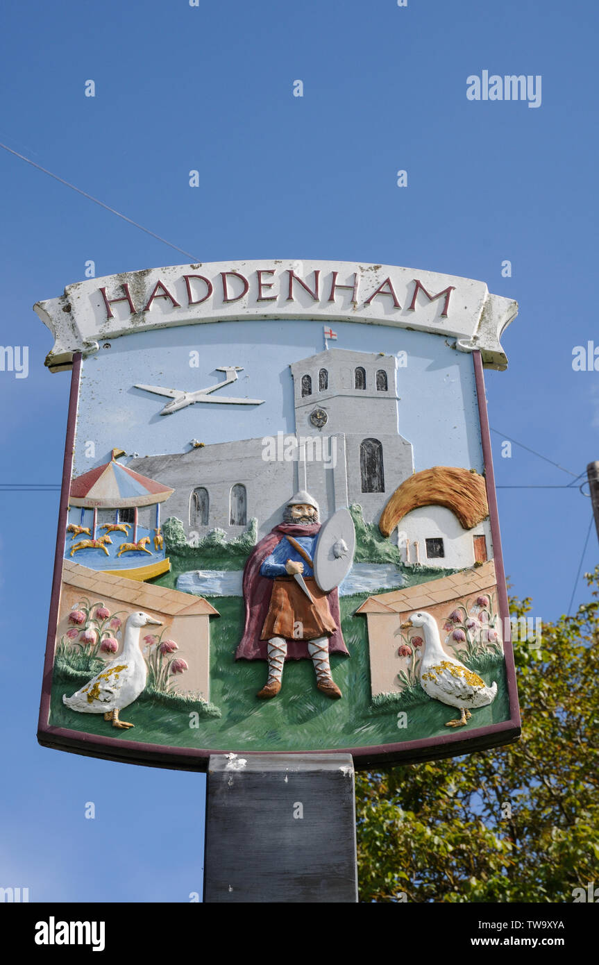Village sign, Haddenham, Buckinghamshire Stock Photo Alamy