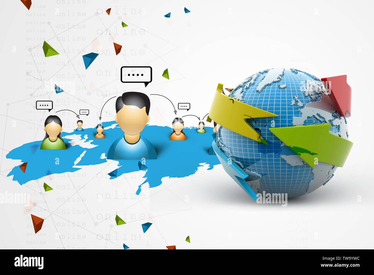 Earth with arrow circle around Stock Photo - Alamy