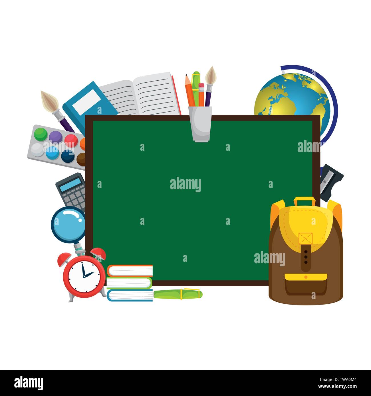 chalkboard school with education elements Stock Vector Image & Art - Alamy