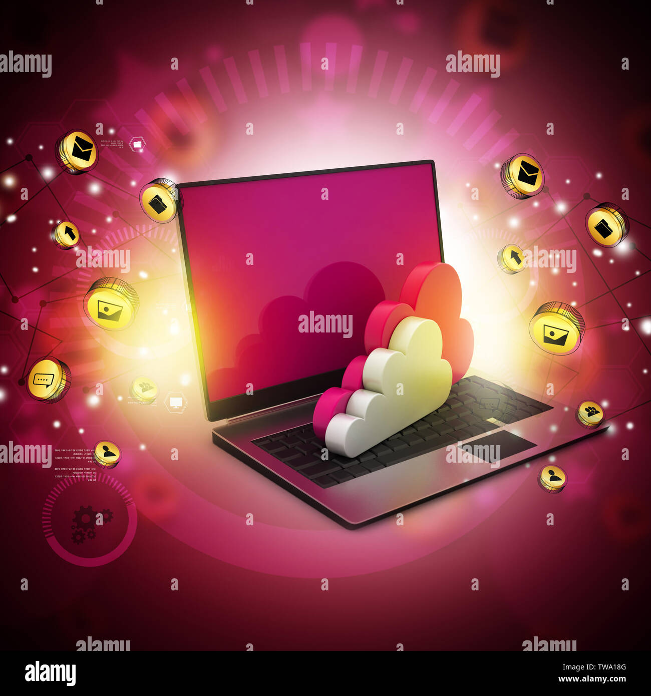 laptop showing concept of cloud computing Stock Photo Alamy