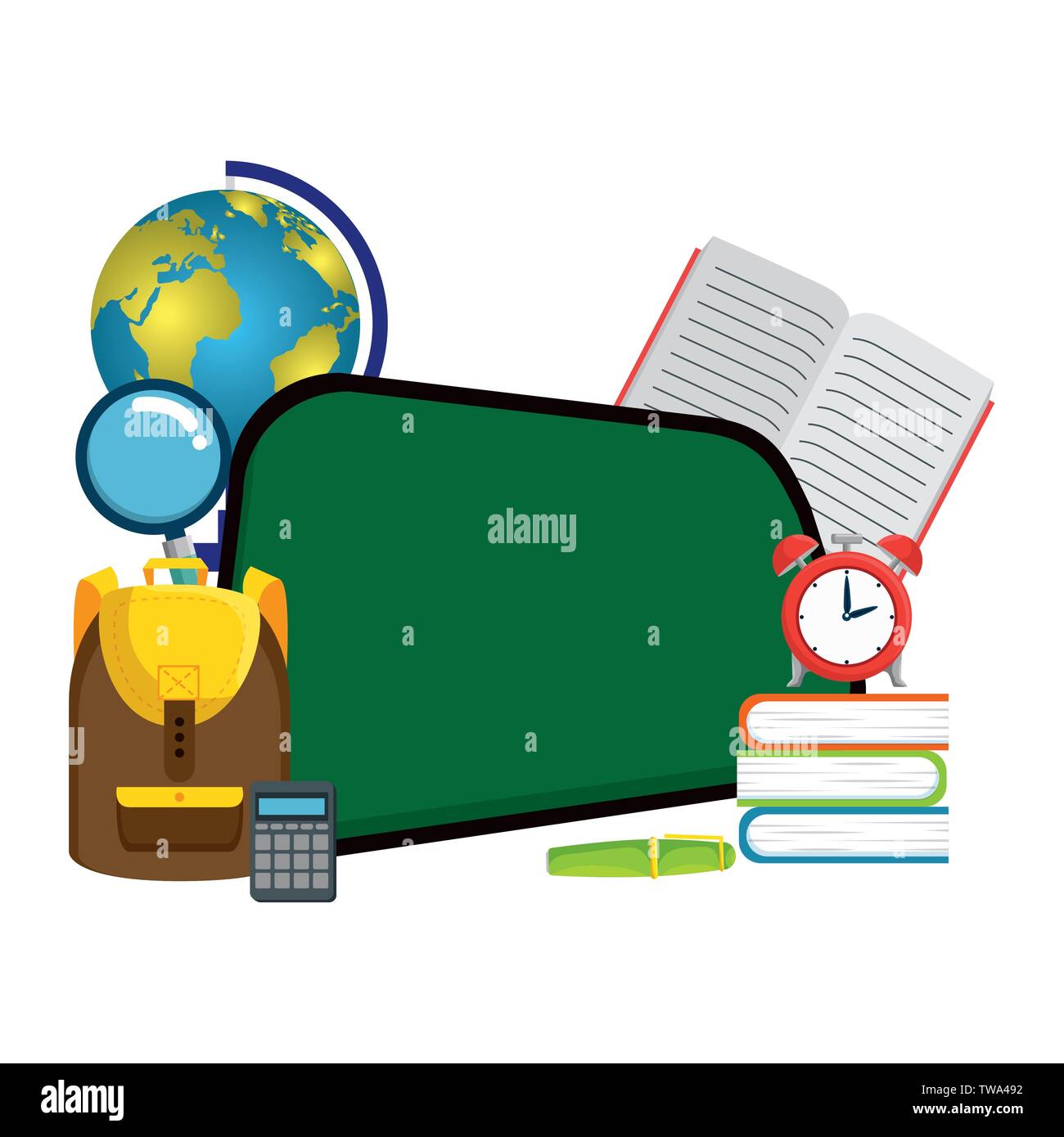 chalkboard school with education elements Stock Vector Image & Art Alamy