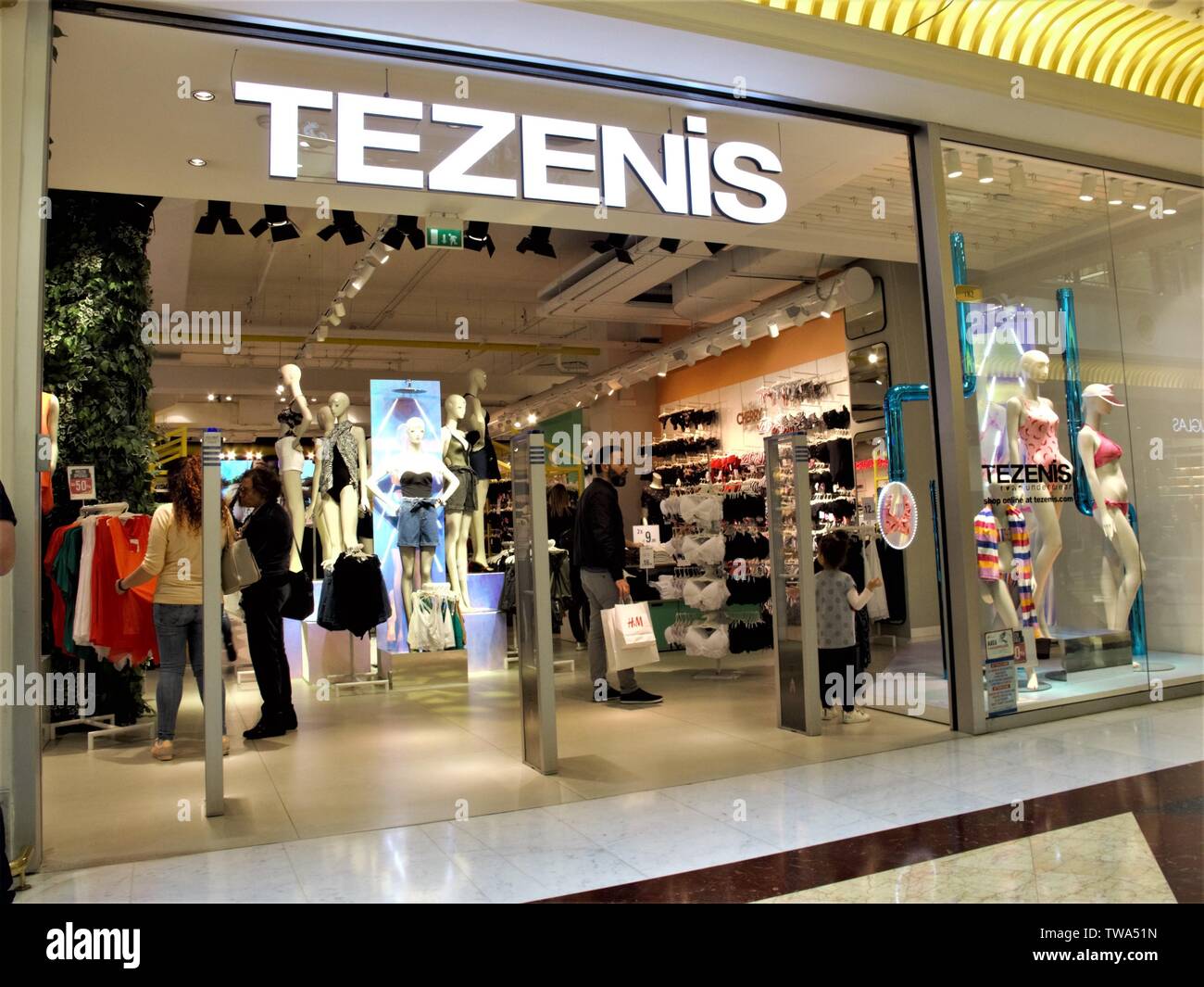 TEZENIS FASHION STORE ENTRANCE IN EUROMA 2 SHOPPING CENTER IN ROME Stock  Photo - Alamy