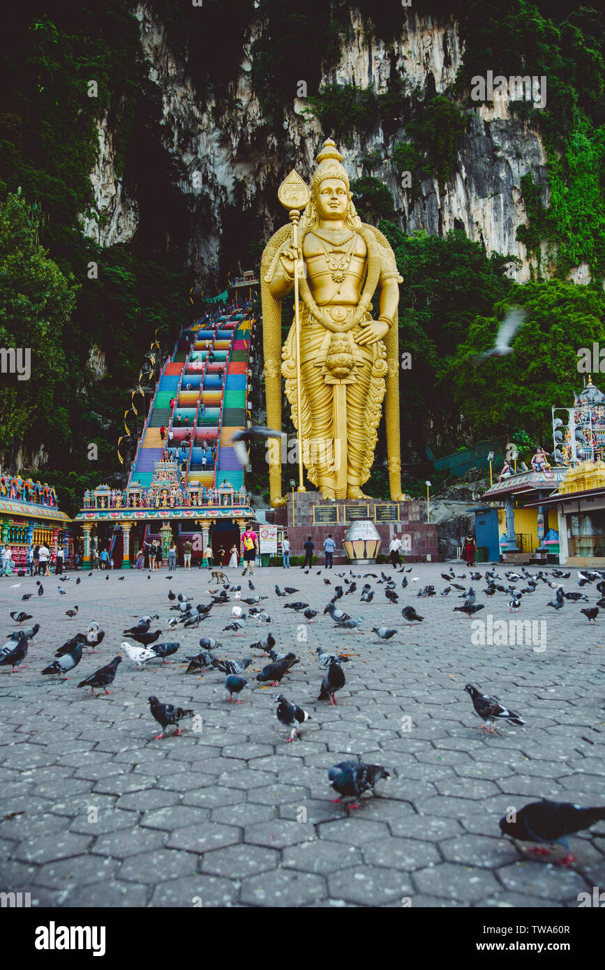 Batu Caves, Kuala Lumpur, May, 2019 : The Batu Caves Lord Murugan Statue. Stock Photo