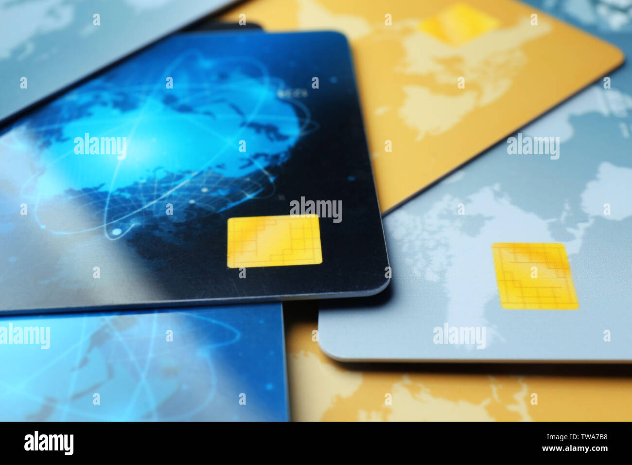 Many credit cards hi-res stock photography and images - Alamy