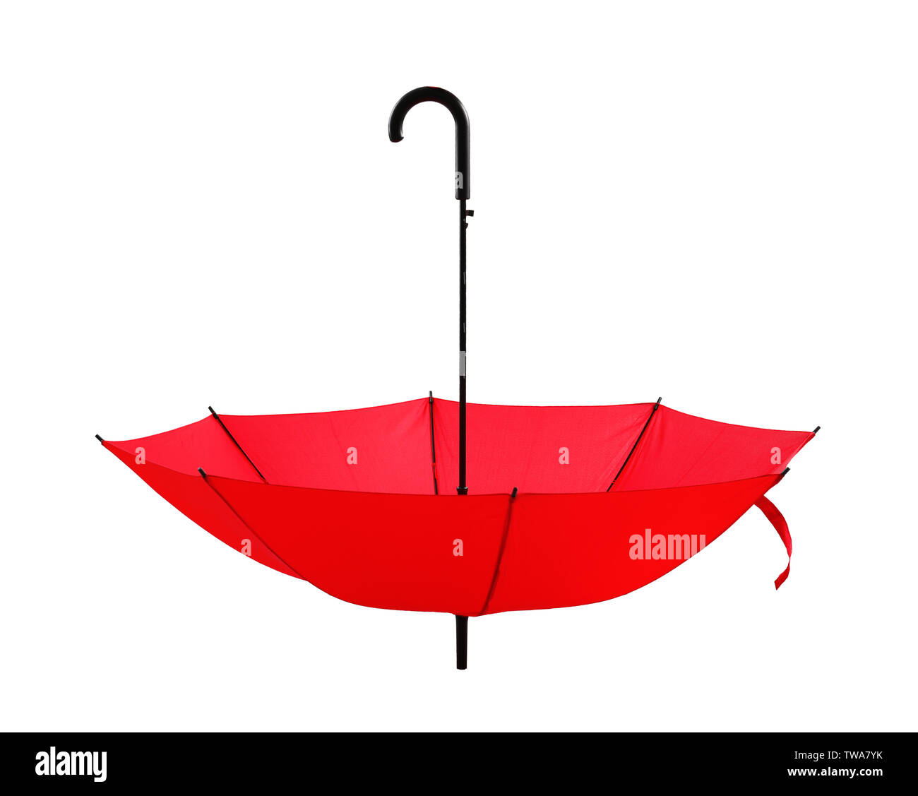 Stylish red umbrella on white background Stock Photo - Alamy