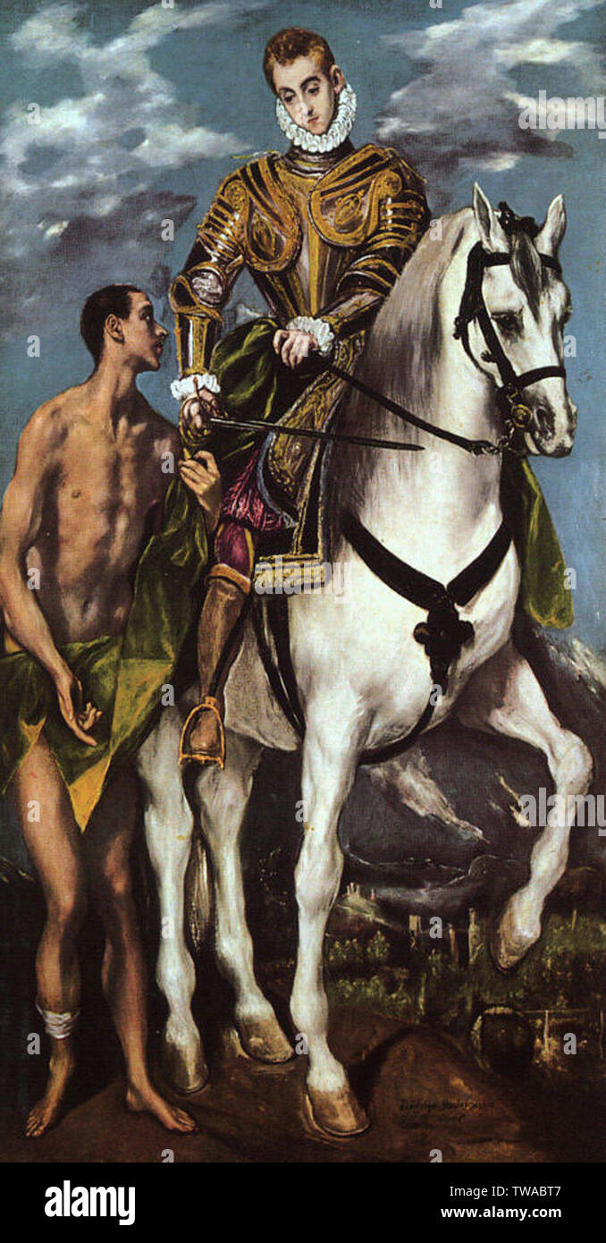 Doménikos Theotokópoulos a.k.a El Greco - Saint Martin Beggar 1597 Stock Photo