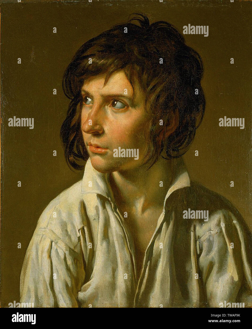 Anne-Louis Girodet de Roussy-Trioson - Portrait Youth 1795 Stock Photo