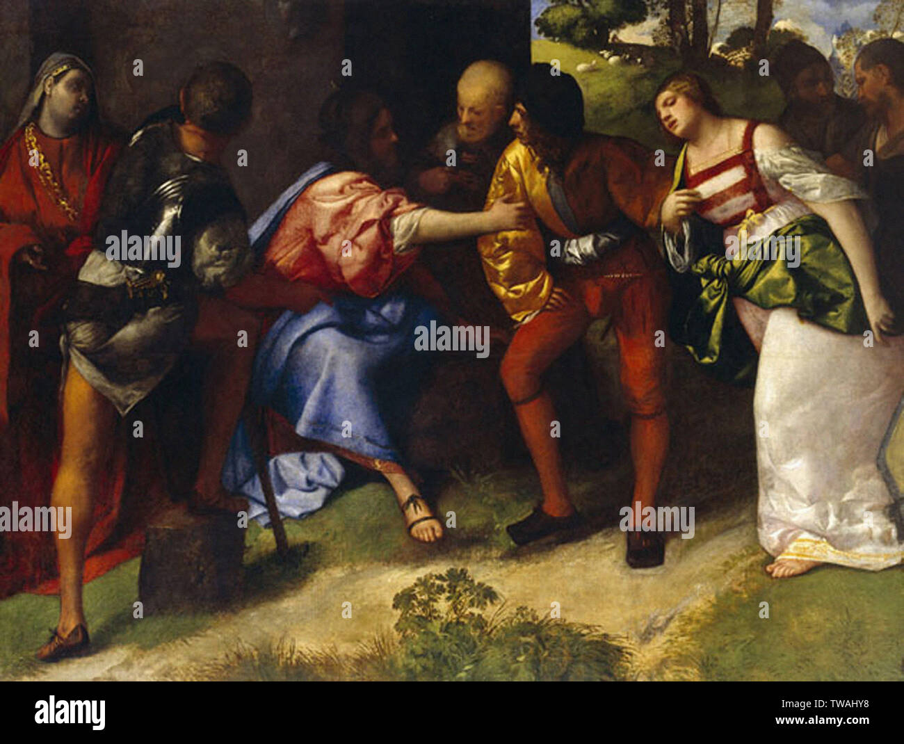Giorgione - Adulteress Brought Before Christ Stock Photo